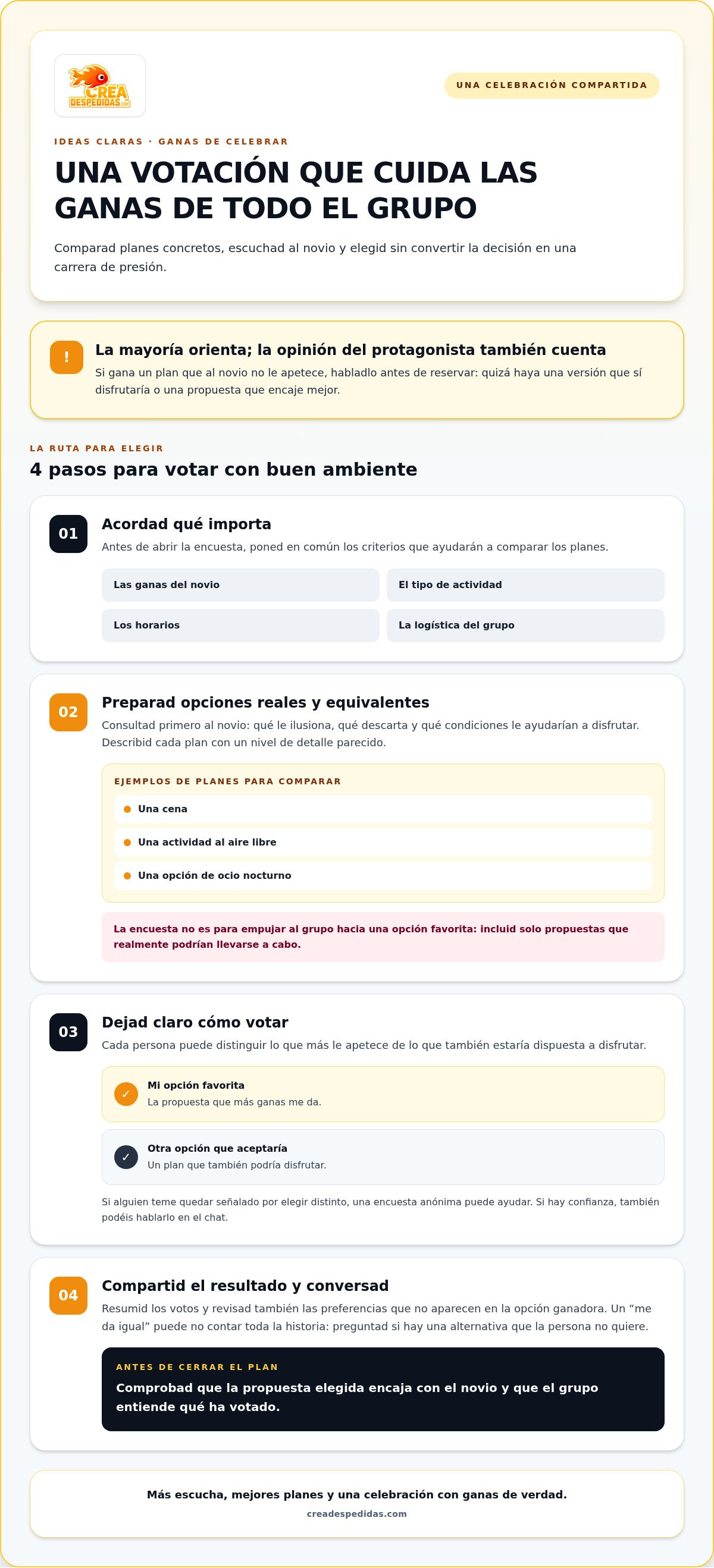 Cómo equilibrar los deseos del novio con los del grupo